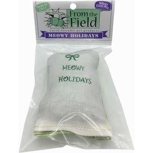 From The Field organic filled Meowy Holidays Holiday Christmas sack pillow Eco